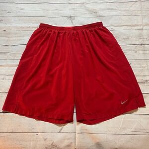 Nike Dri Fit Lined Running Shorts Red Long 8.5 Inseam Men's Size XLarge